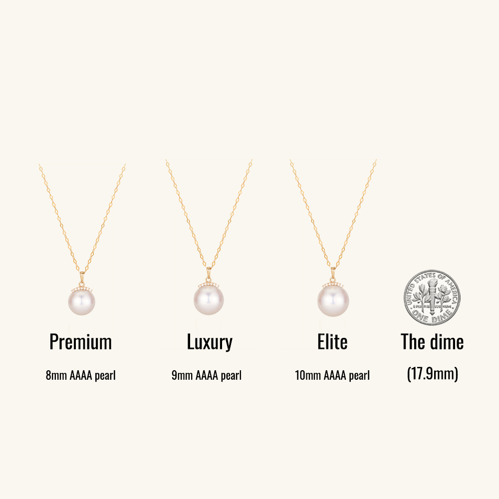 JESCOJES 18K Gold AAAA Pearl Radiance Pendant Necklace