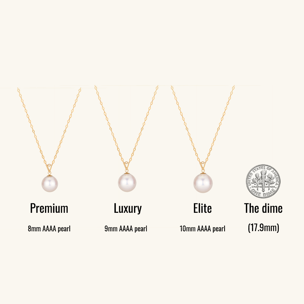 JESCOJES 18K Gold AAAA Pearl Vogue Pendant Necklace