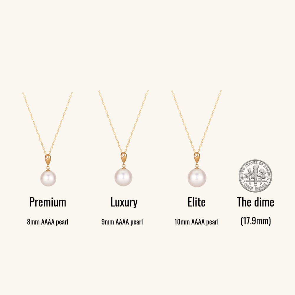 JESCOJES 18K Gold AAAA Pearl Waterdrop Pendant Necklace