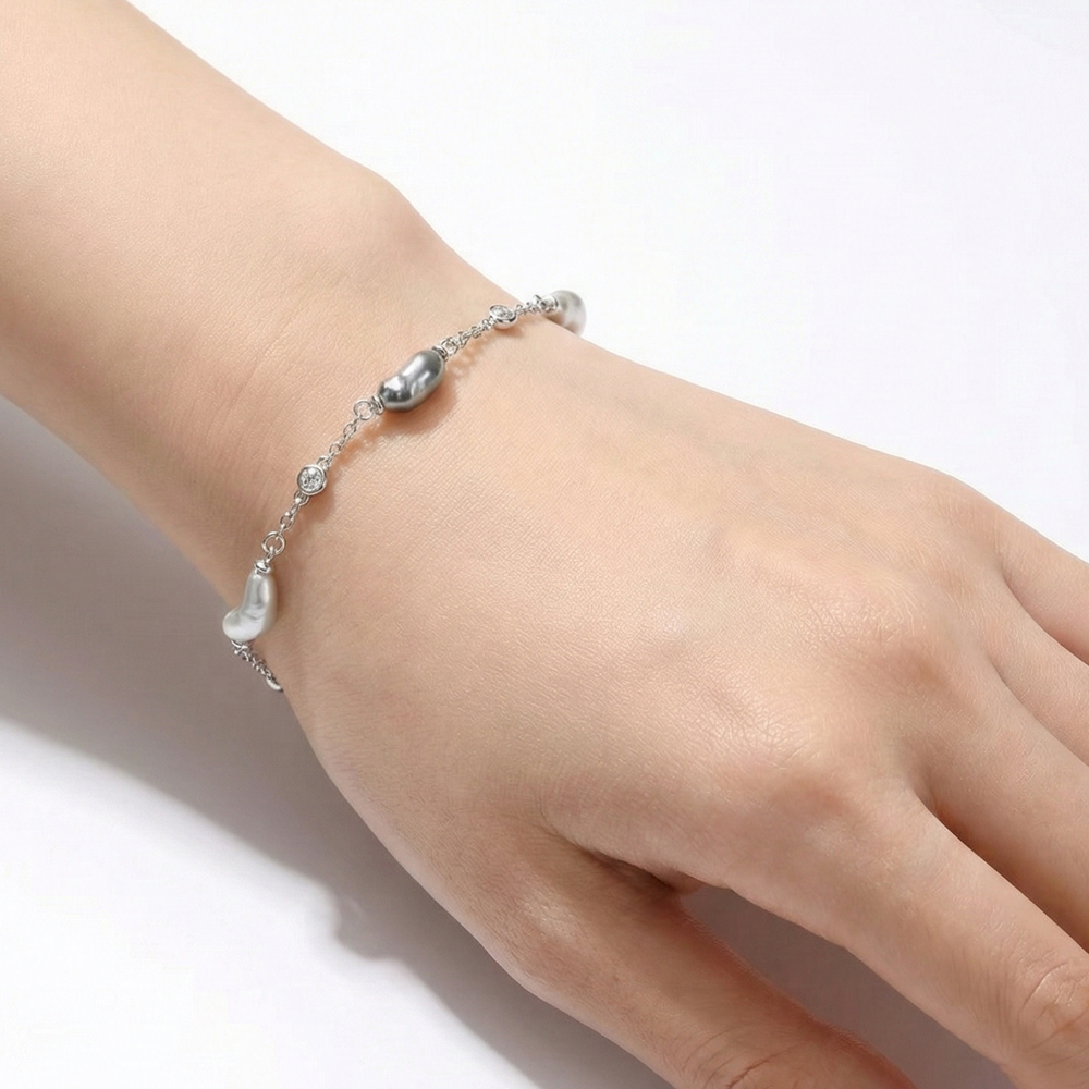 JESCOJES Organic Luxury Tahitian Keshi Pearl Bracelet