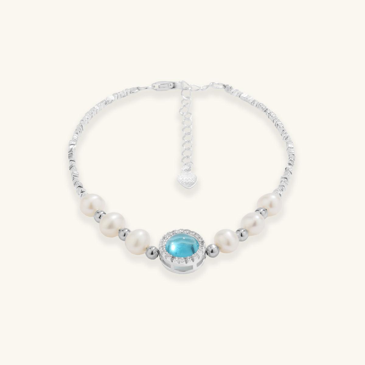 Aquamarine Pearl Bracelet - JESCOJES