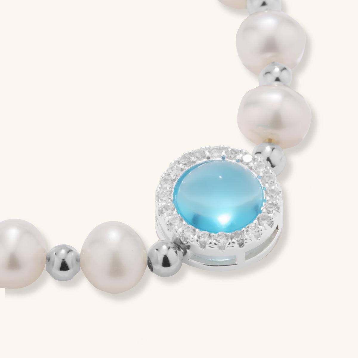 Aquamarine Pearl Bracelet - JESCOJES