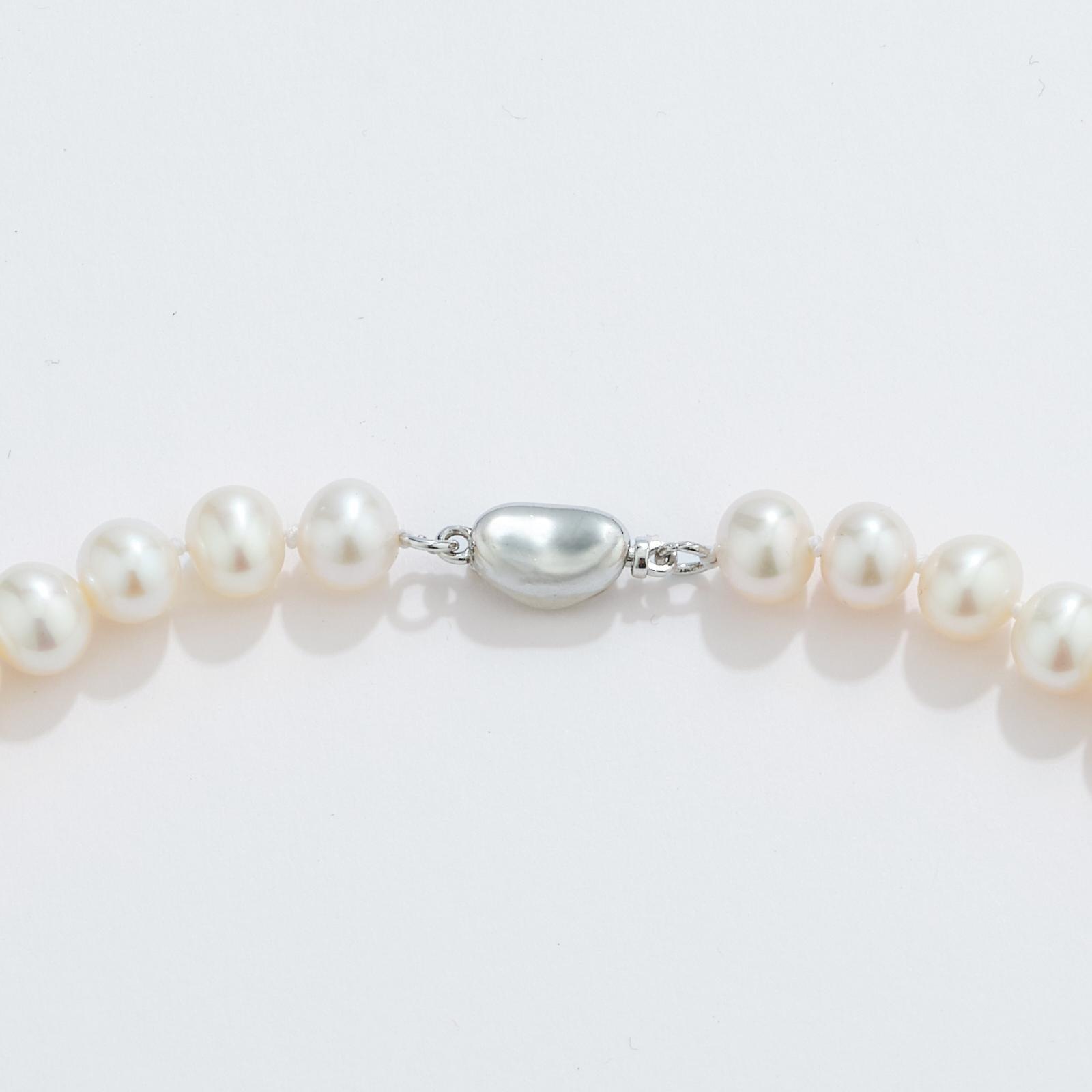 Charming Freshwater Pearl Strand Necklace 6-6.5mm 16" - JESCOJES
