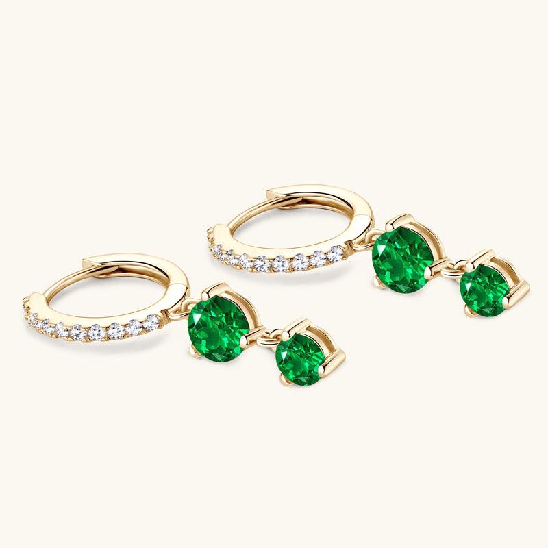 Pavé Emerald Drop Earrings - JESCOJES