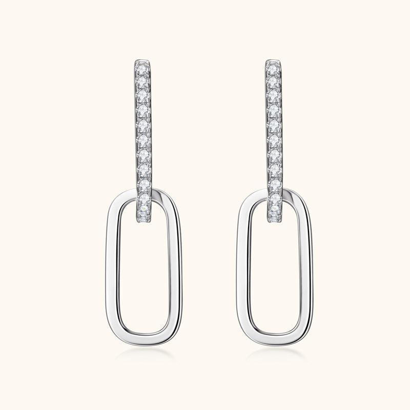 Premium Moissanite Pavé Drop Earrings - JESCOJES