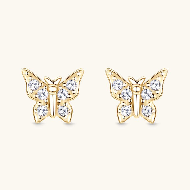 Shining Butterfly Premium Moissanite Stud Earrings - JESCOJES