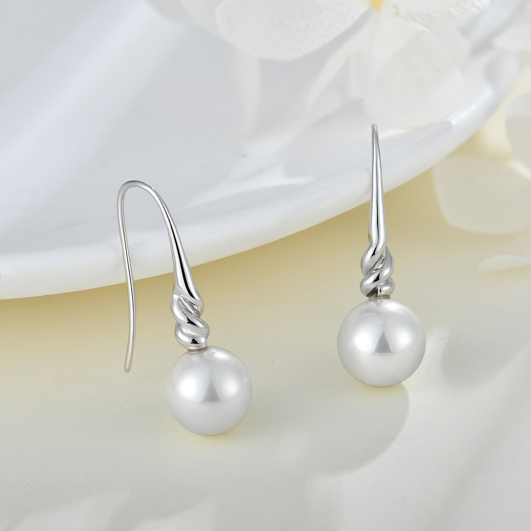 JESCOJES Vigorous Pearl Dangle Earrings
