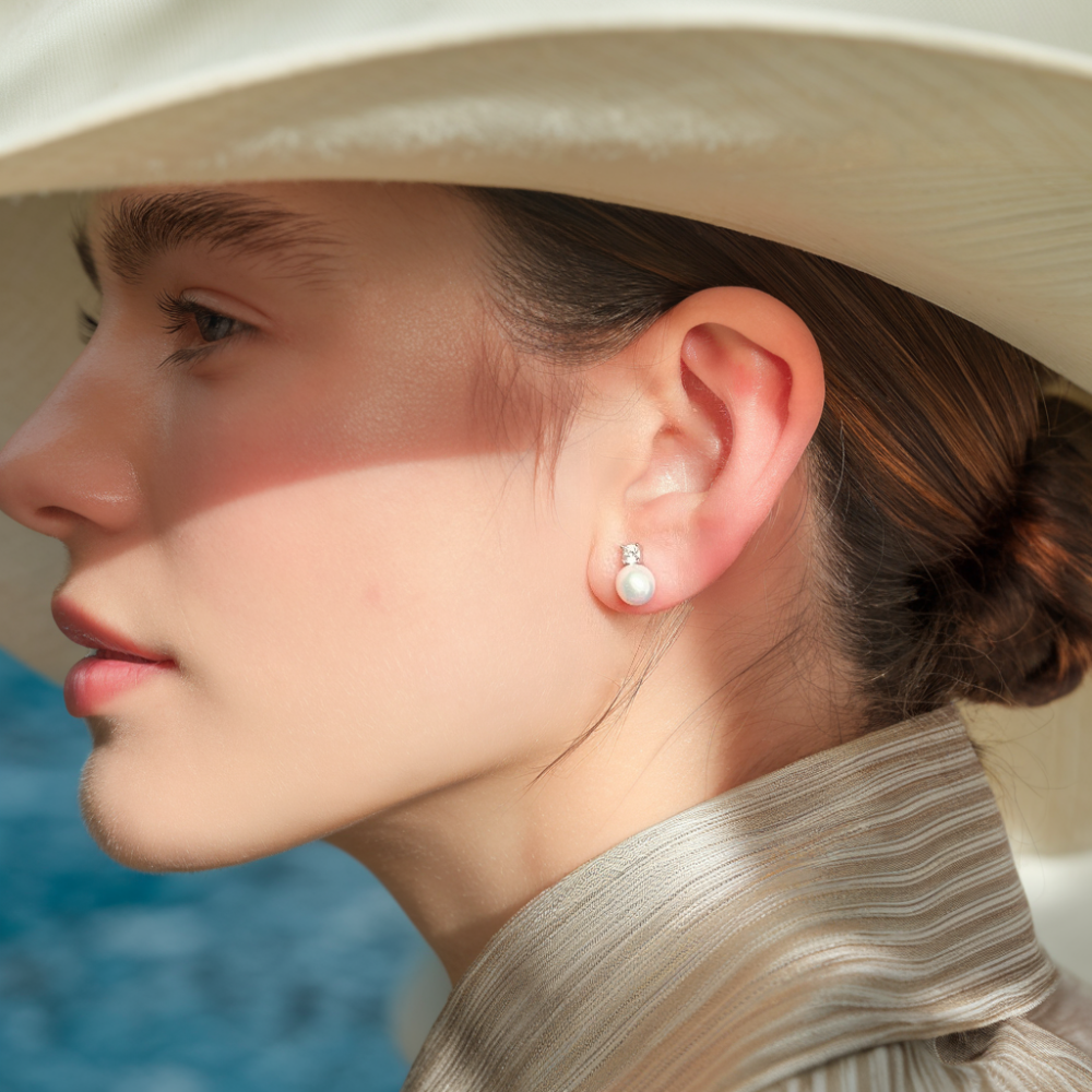 JESCOJES Noble AAAA Freshwater Pearl Stud Earrings