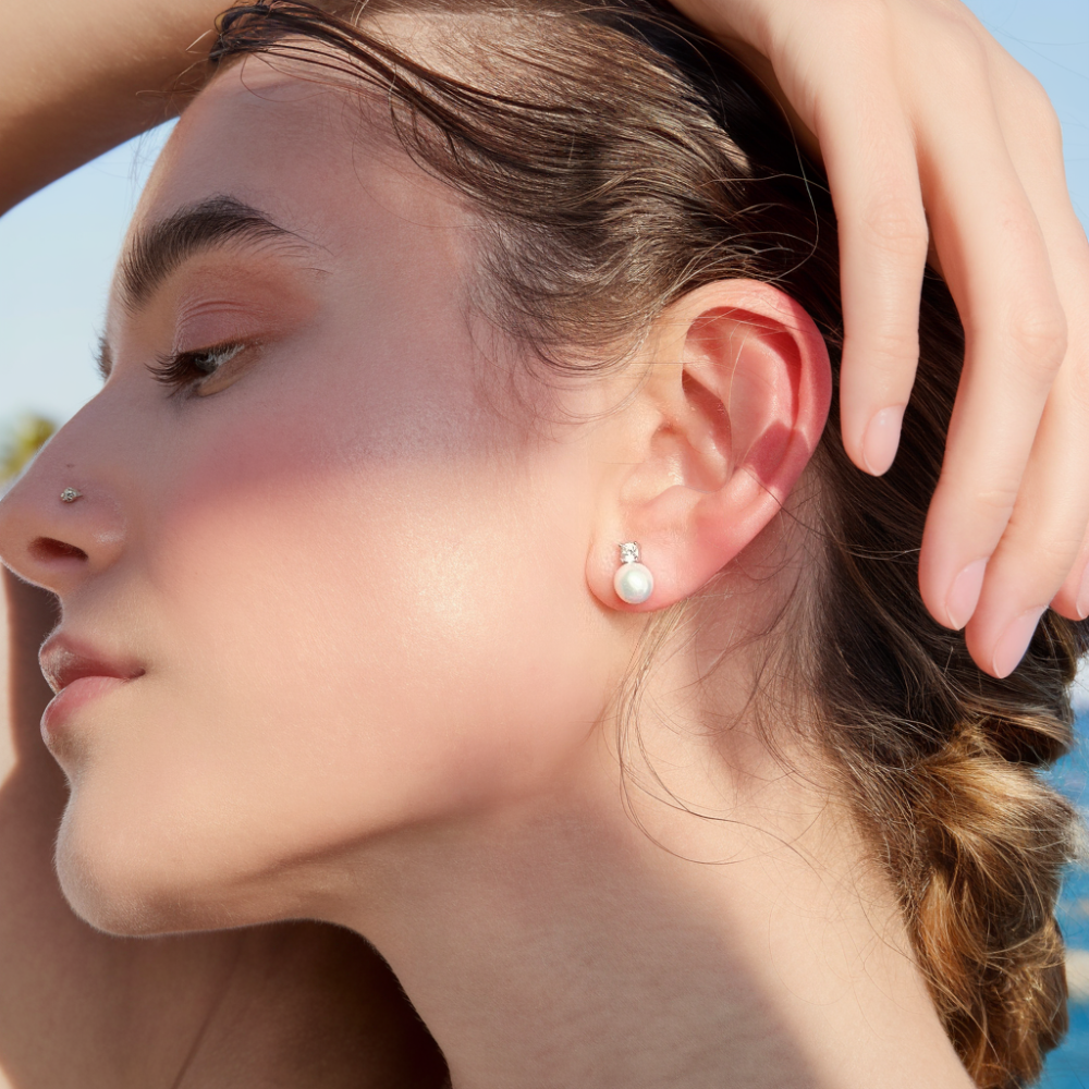 JESCOJES Noble AAAA Freshwater Pearl Stud Earrings