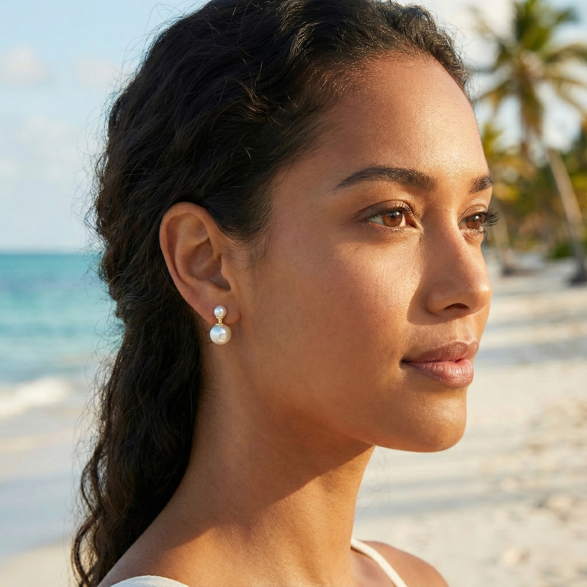 JESCOJES Duo Elegance Freshwater Pearl Earrings