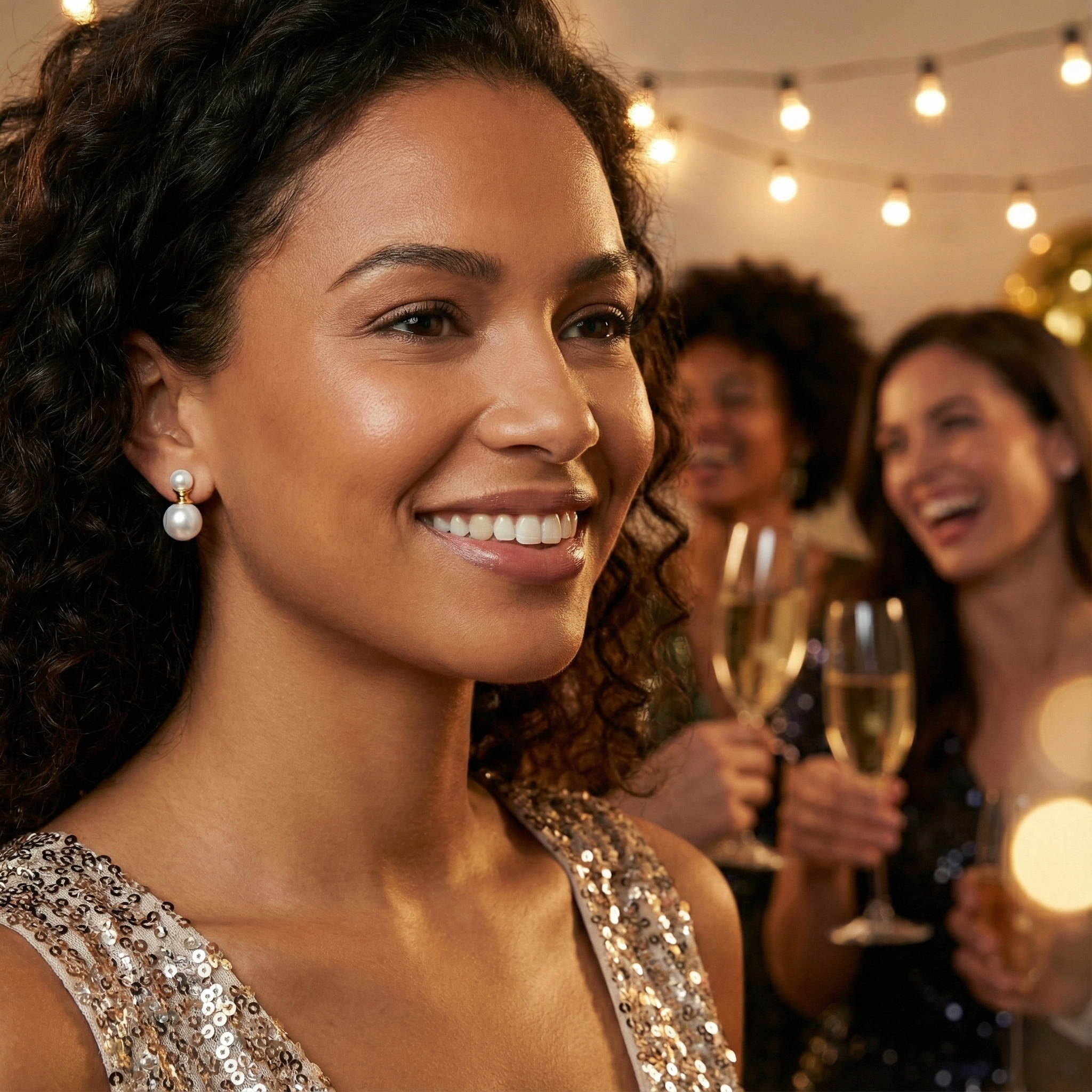 JESCOJES Duo Elegance Freshwater Pearl Earrings