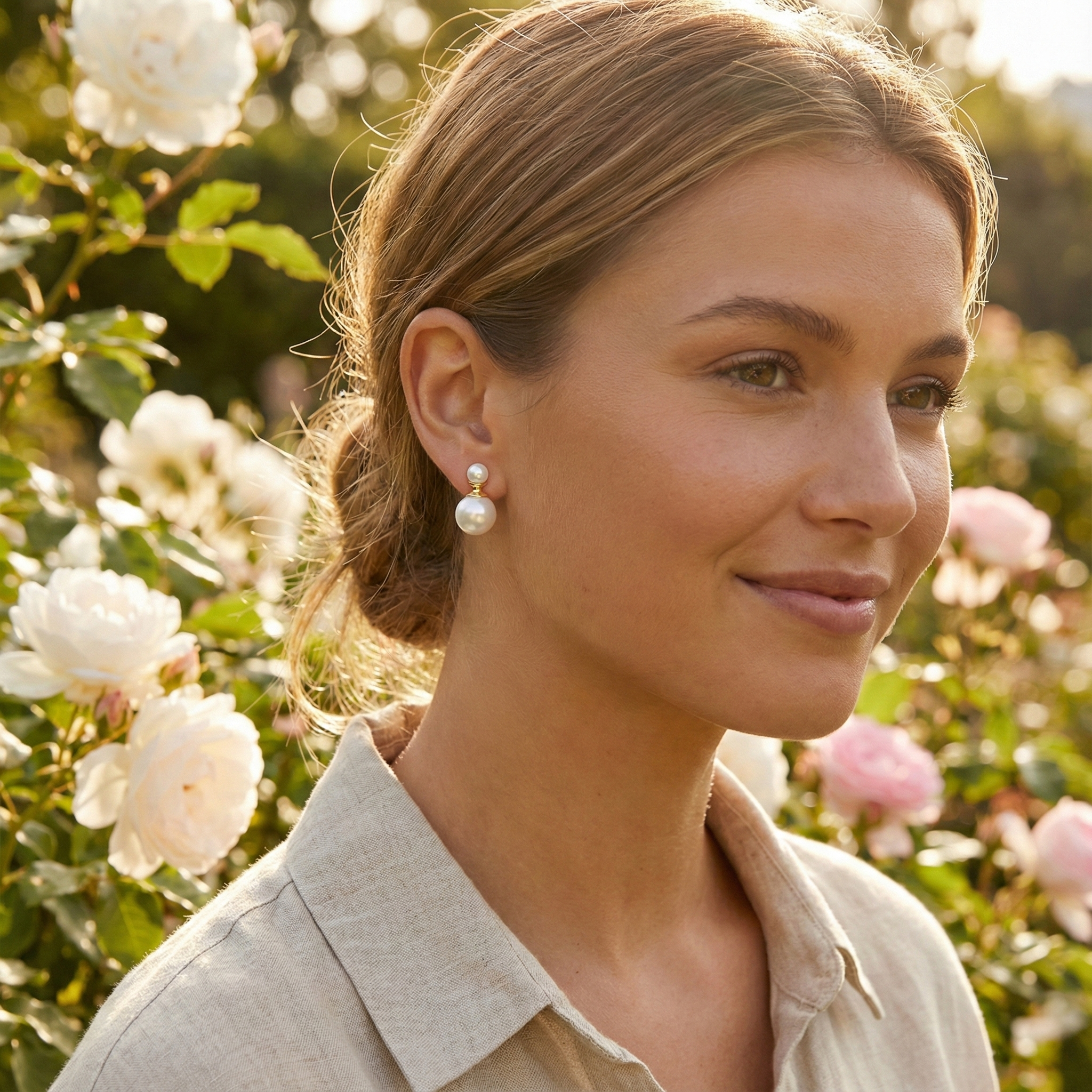 JESCOJES Duo Elegance Freshwater Pearl Earrings