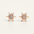 JESCOJES Helios Charm Sunflower Diamond Gold Stud Earrings