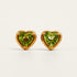 Charismatic Heart Gold Peridot Stud Earrings - JESCOJES