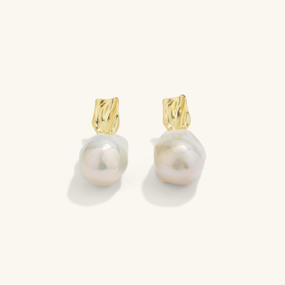 Large Baroque Pearl Drop Earrings - JESCOJES