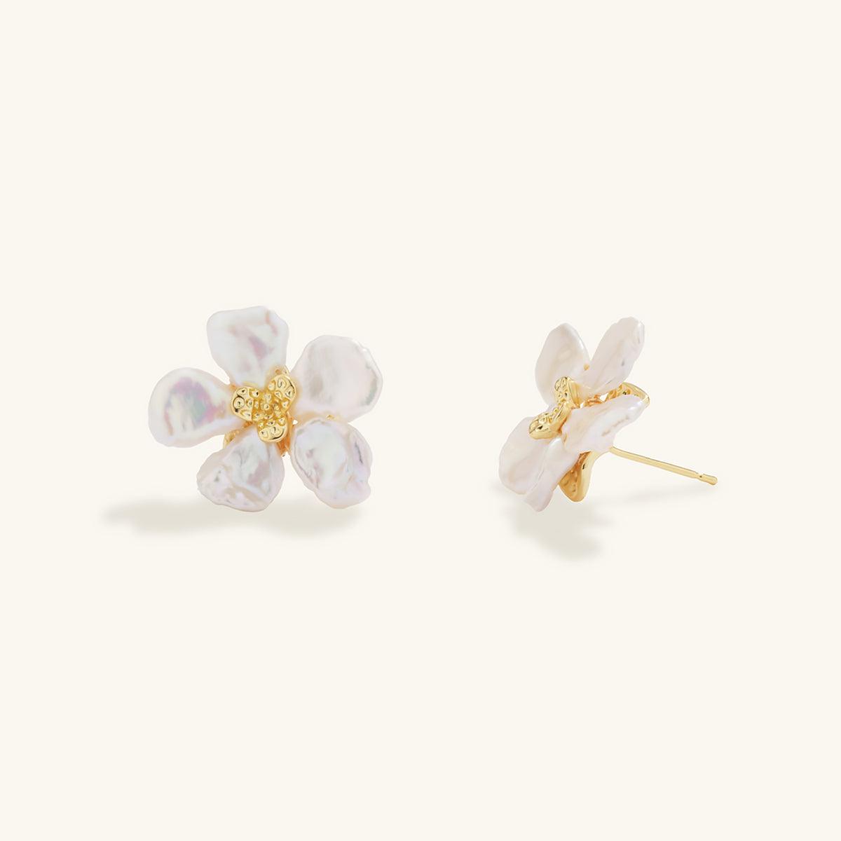 Baroque Pearl Pedal Stud Earrings - JESCOJES