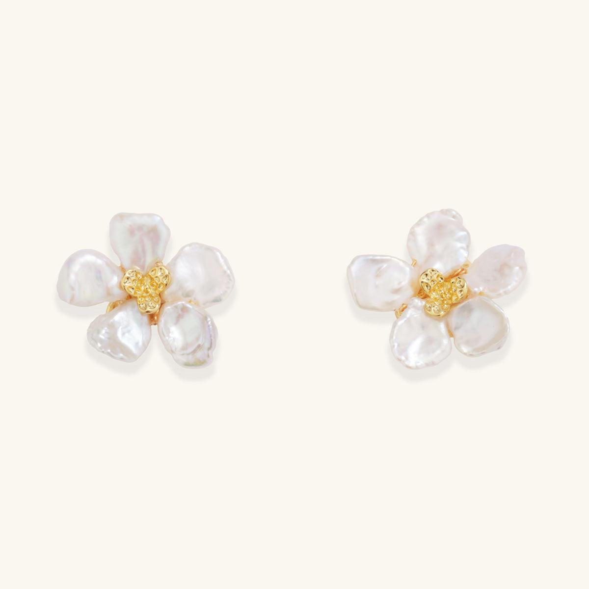 Baroque Pearl Pedal Stud Earrings - JESCOJES
