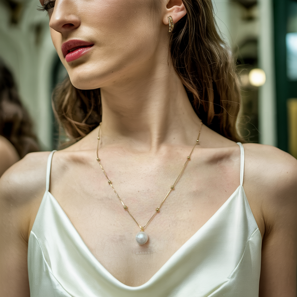 JESCOJES Elegant Beauty AAAA-Grade Pearl Pendant Necklace