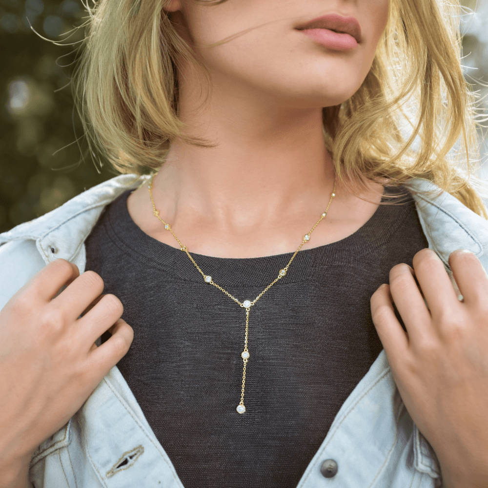 Grace Premium Moissanite Lariat Necklace - JESCOJES