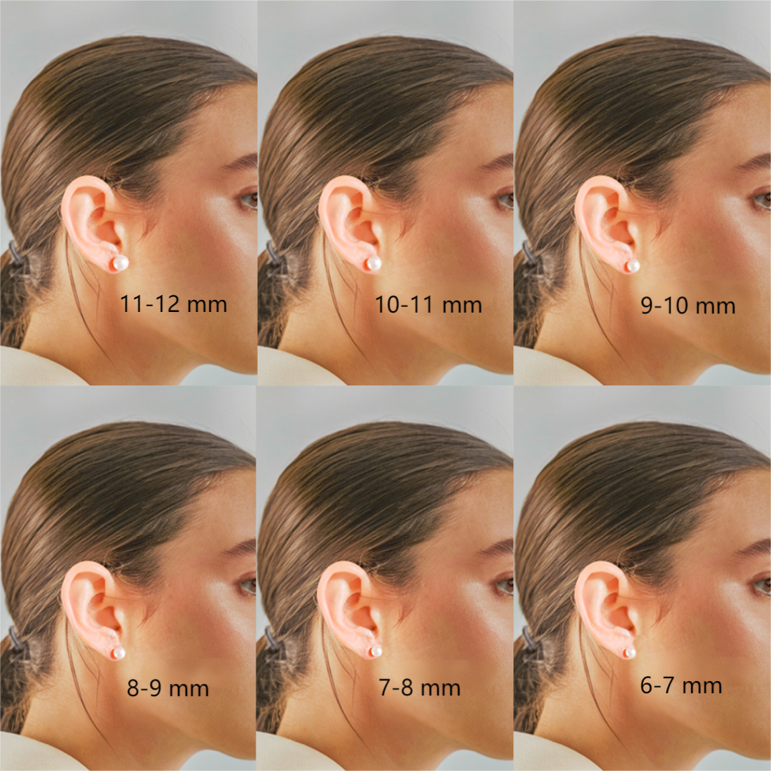 JESCOJES Pearl Sizes on Ear 6-11 mm