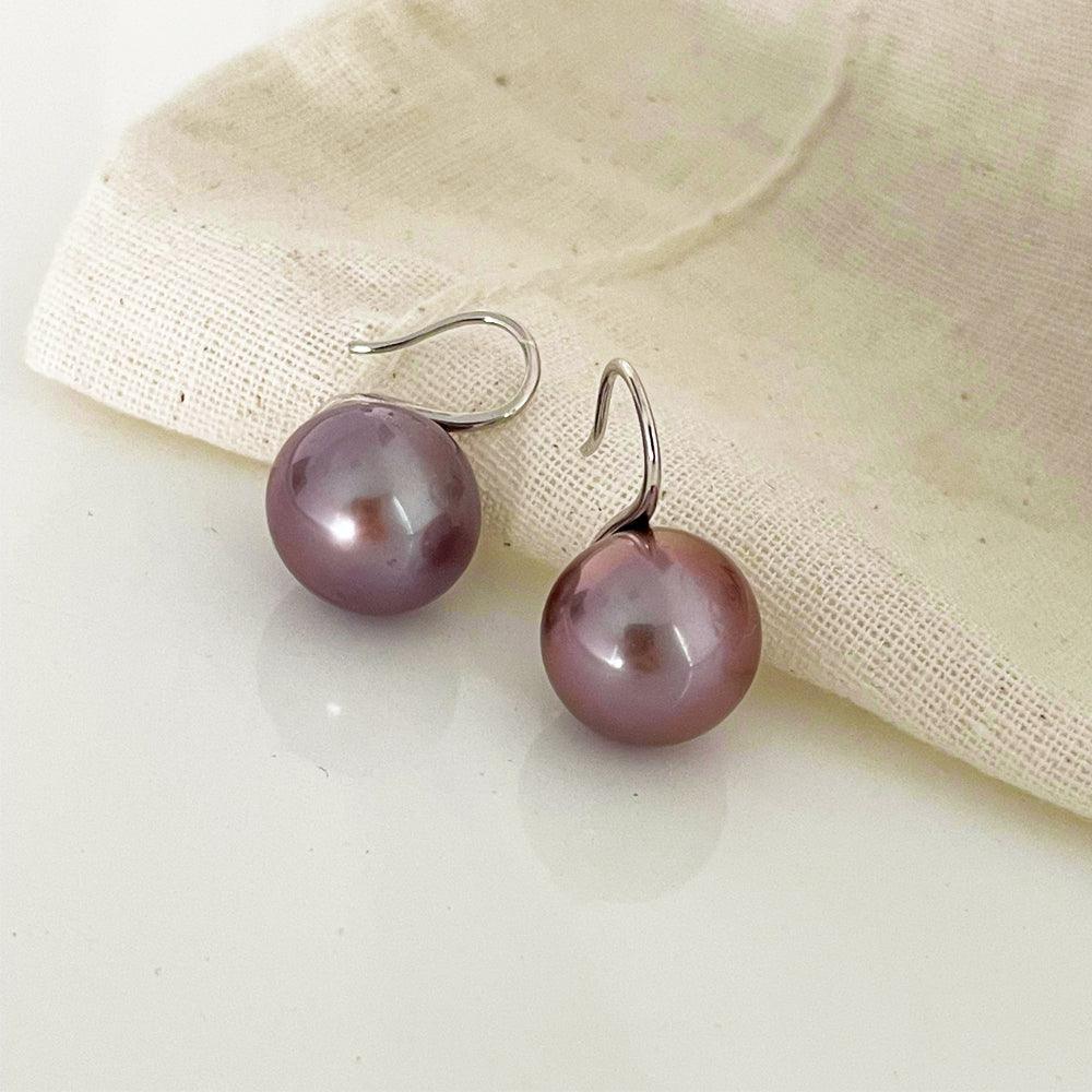 Purple Edison Pearl Drop Earrings - JESCOJES