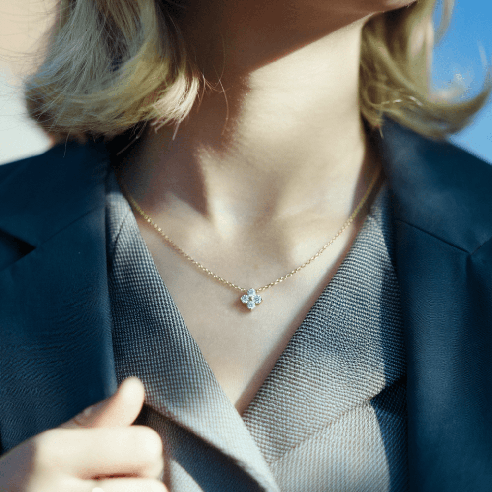 Lucky Four-leaf Clover Premium Moissanite Pendant Necklace - JESCOJES