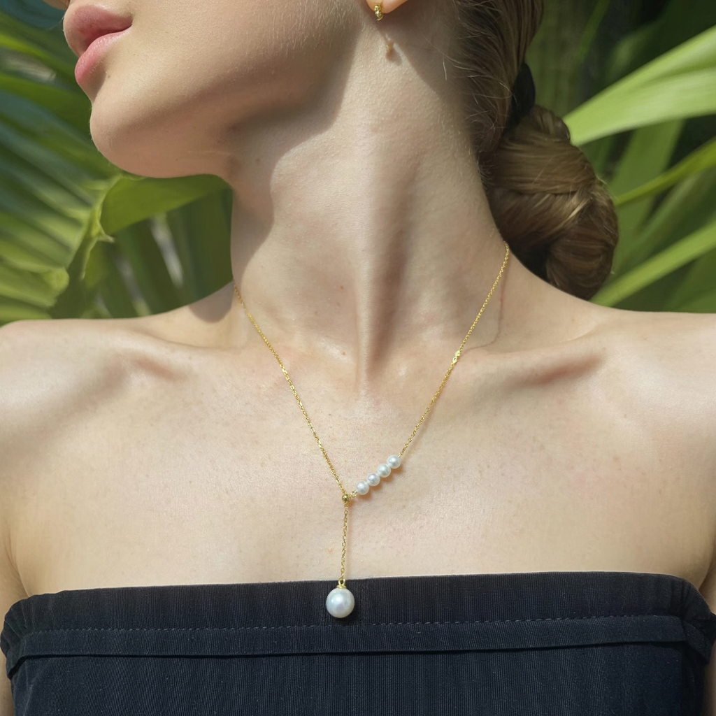 JESCOJES Luminous AAAA-Grade Pearls Pendant Necklace