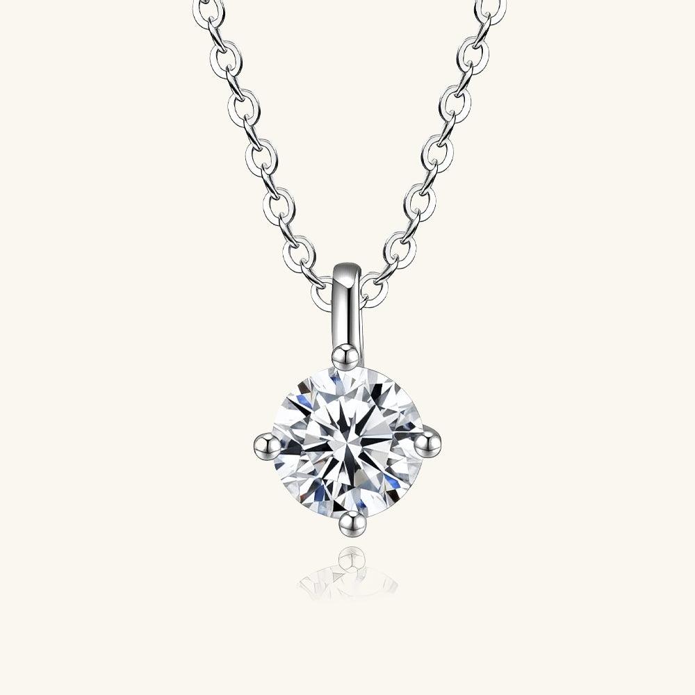 Classic Four Prong Moissanite Pendant Necklace - JESCOJES