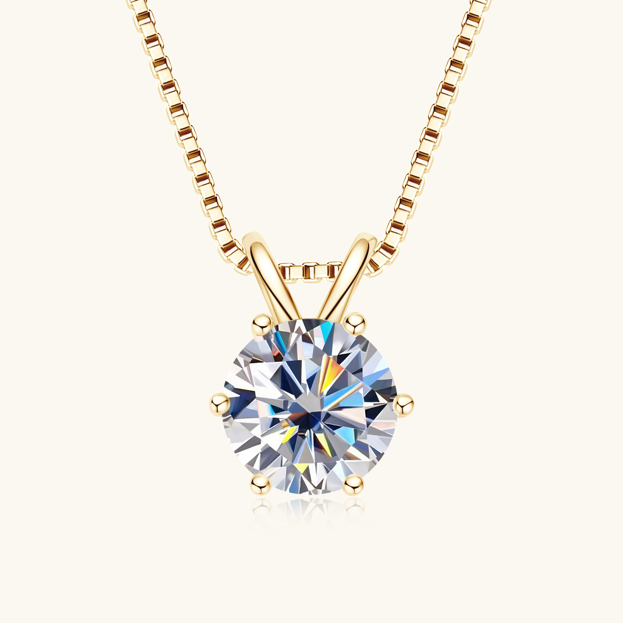 JESCOJES V-Bail Moissanite Pendant Necklace