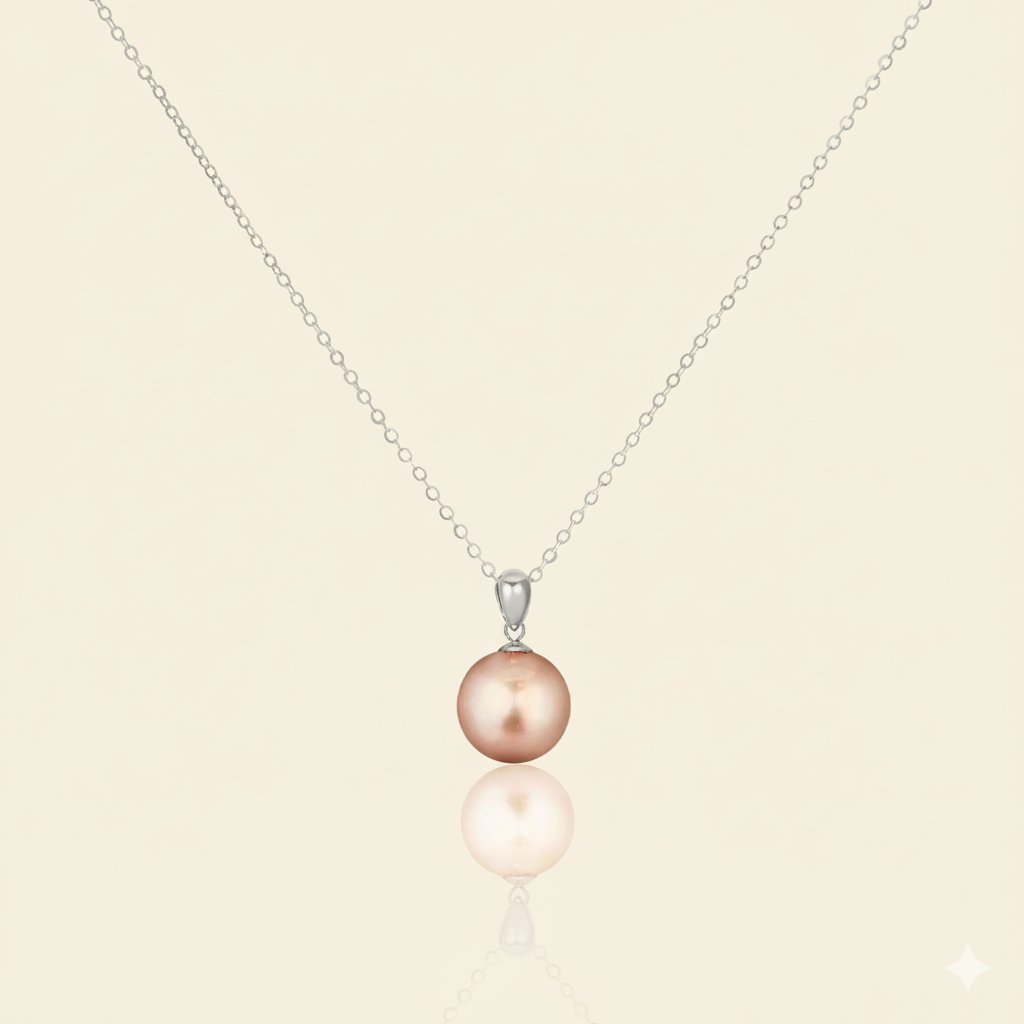JESCOJES Shining 18K Gold Premium Pearl Pendant Necklace