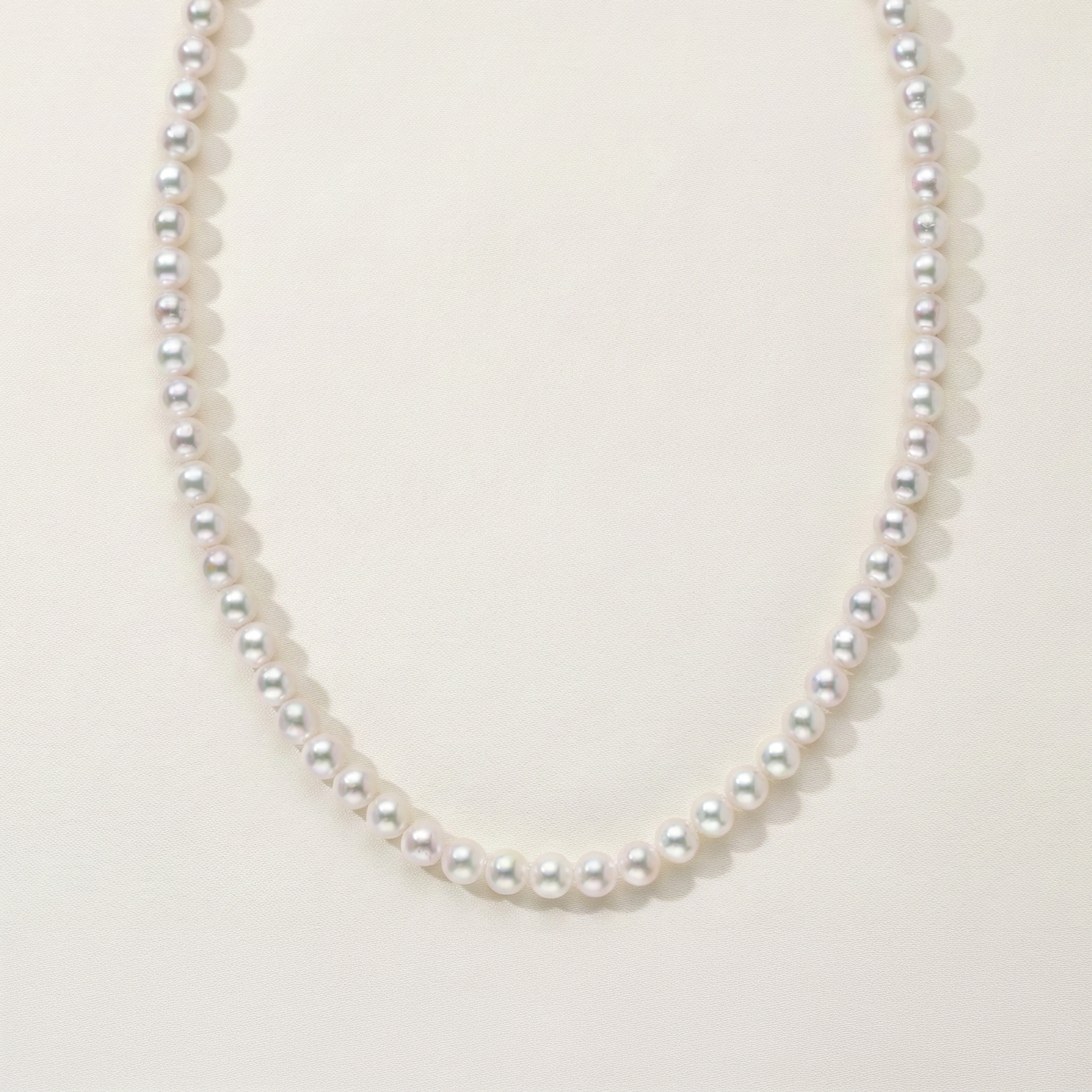 JESCOJES Charming 5-6mm White Freshwater Pearl Strand Necklace