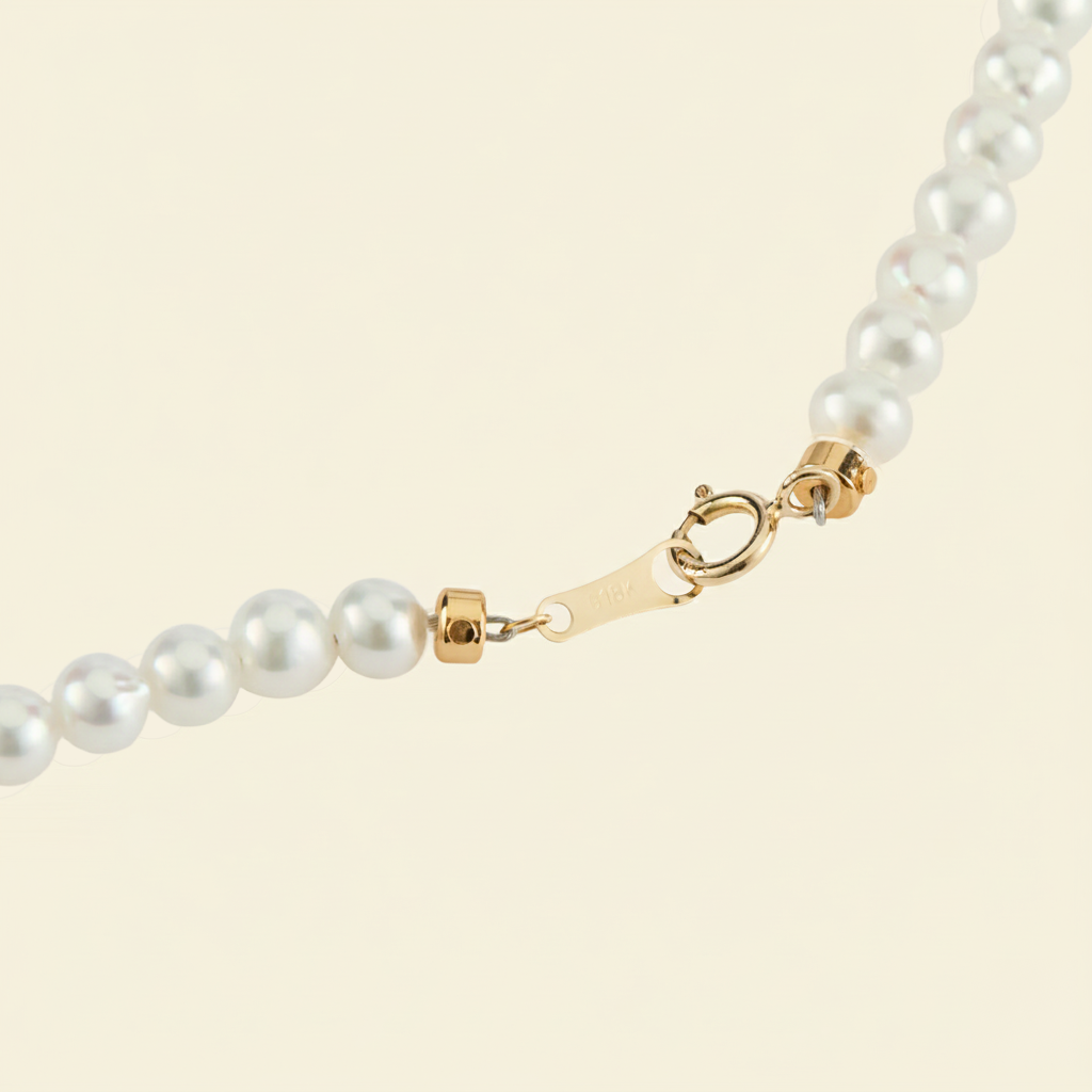 JESCOJES Charming 5-6mm White Freshwater Pearl Strand Necklace