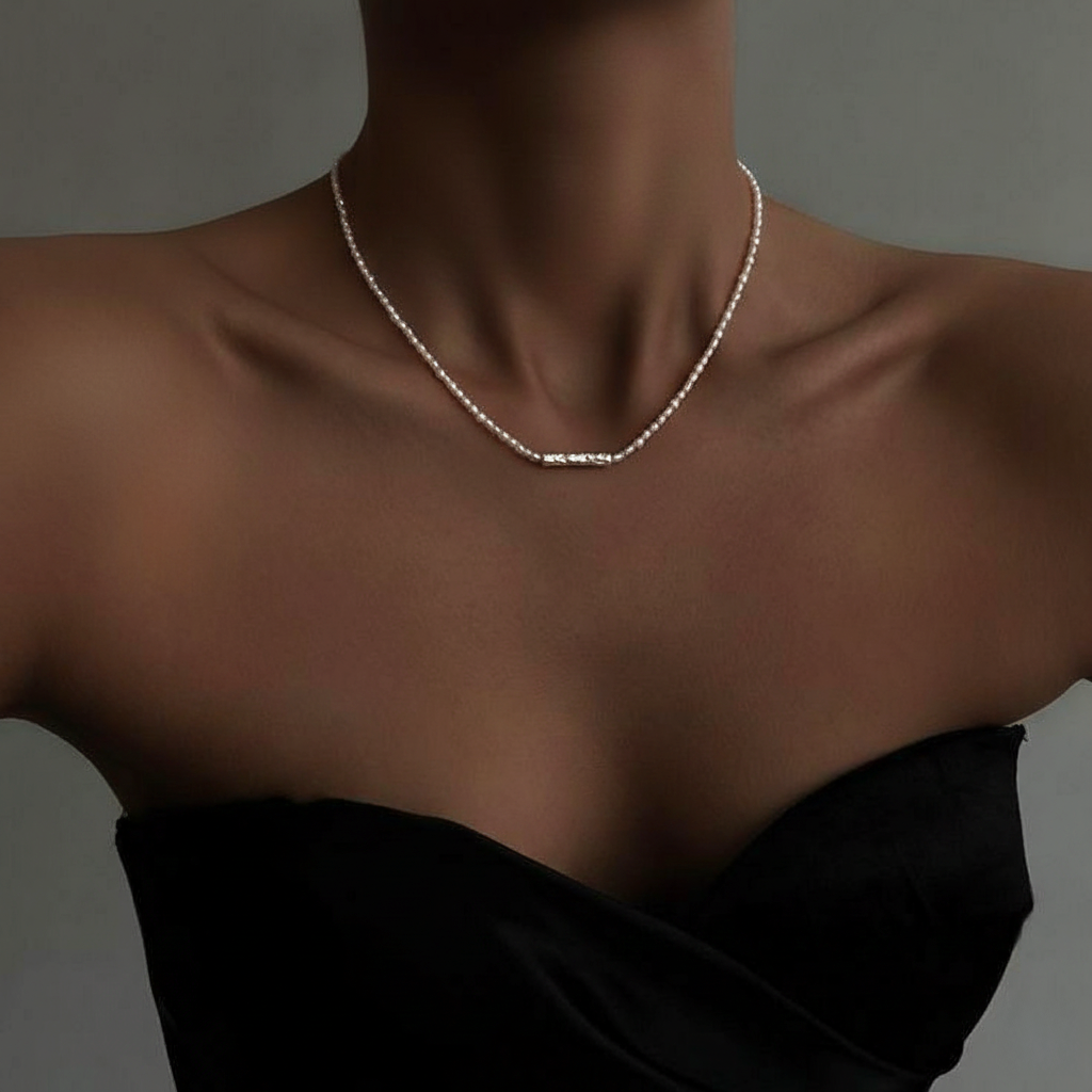 JESCOJES Chic Keshi Pearl Strand Necklace- model