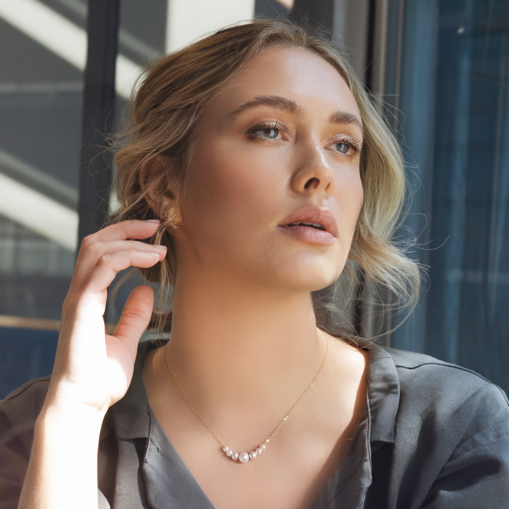 JESCOJES Charming Smile AAAA Freshwater Pearl Pendant Necklace