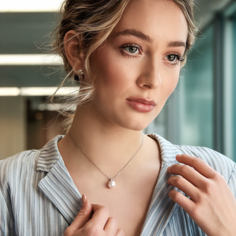 JESCPJES Noble AAAA Freshwater Pearl Pendant Necklace