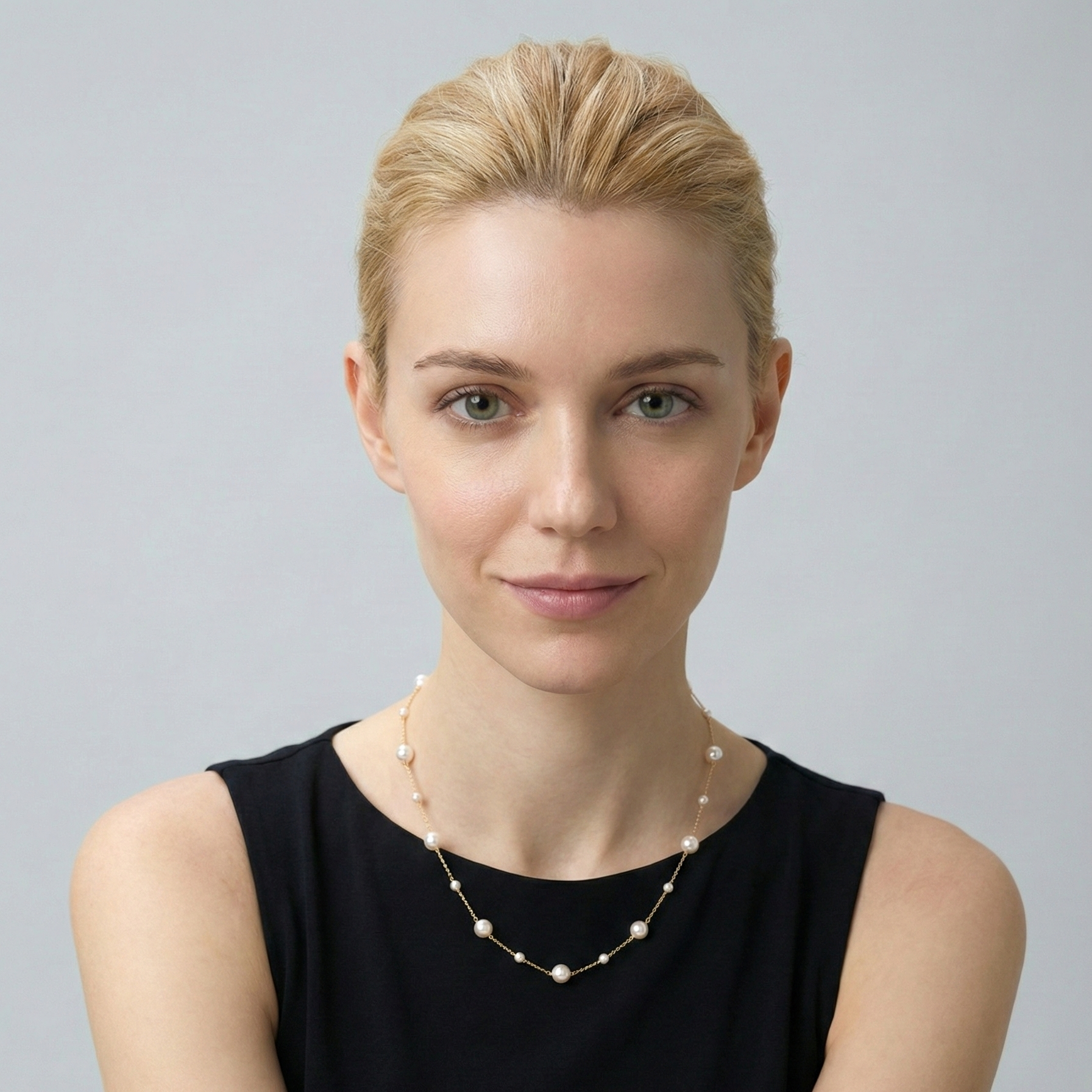 JESCOJES Starry Night AAA Freshwater Pearl Necklace - model