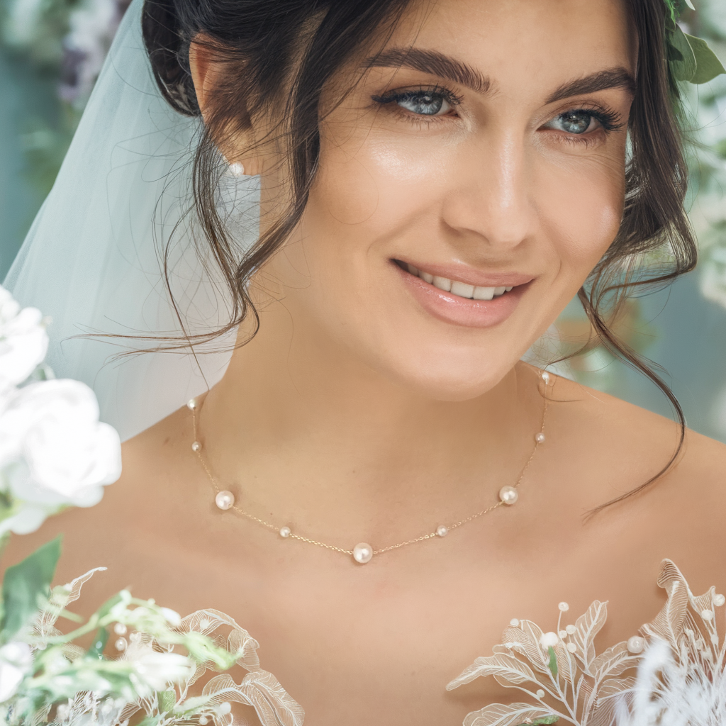 JESCOJES Starry Night AAA Freshwater Pearl Necklace - model