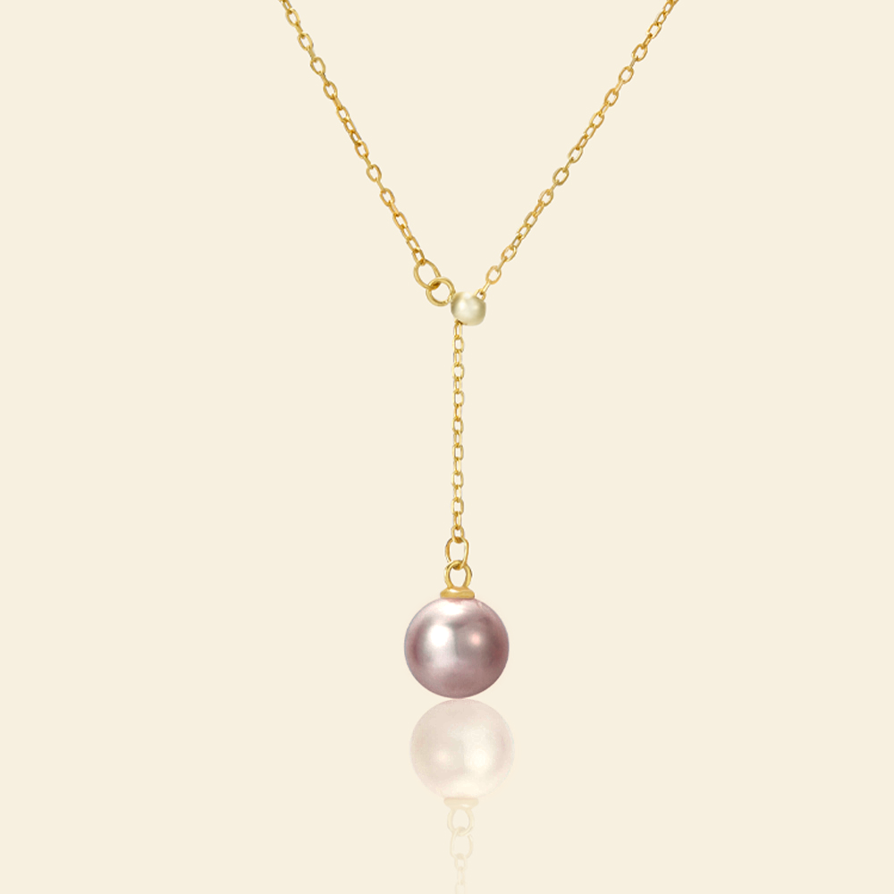 JESCOJES Versatile AAAA Pearl Pendant Necklace - Violet