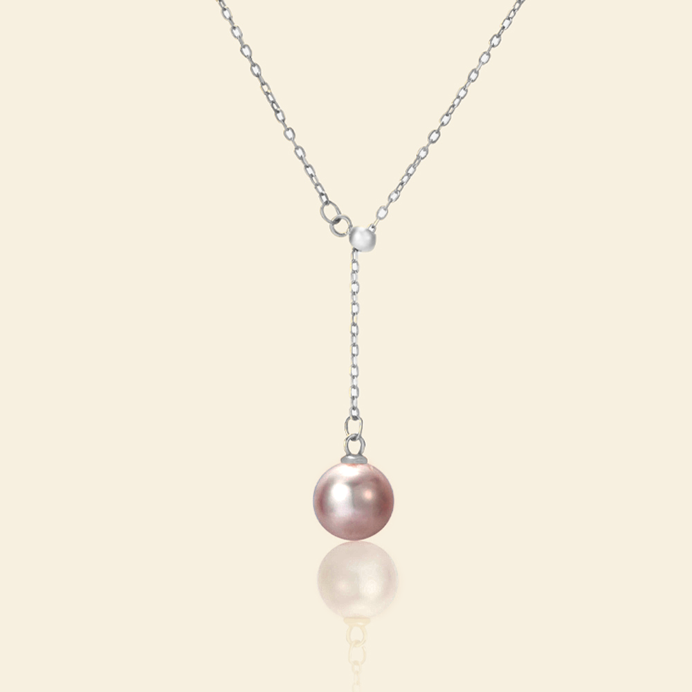 JESCOJES Versatile AAAA Pearl Pendant Necklace - Violet