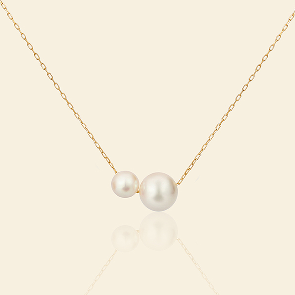 JESCOJES Charismatic 18K Gold Akoya Pearls Pendant Necklace