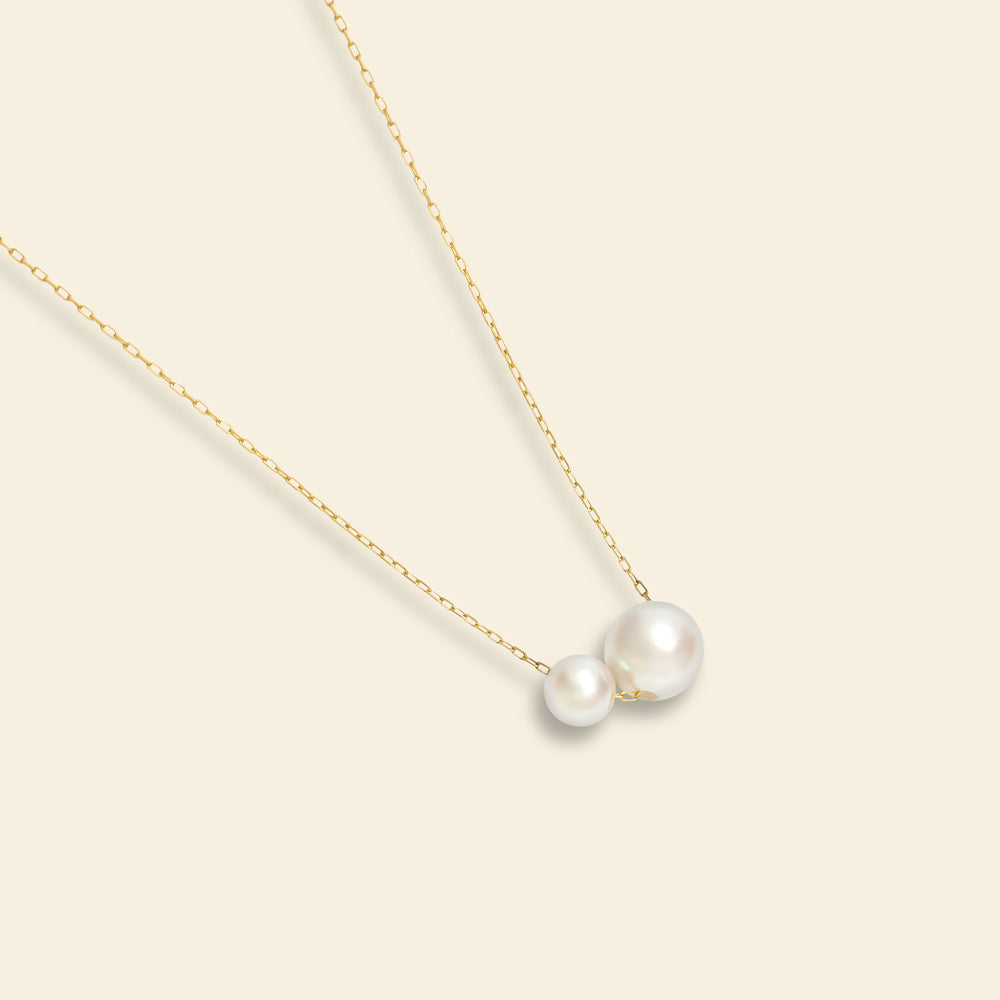 JESCOJES Charismatic 18K Gold Akoya Pearls Pendant Necklace