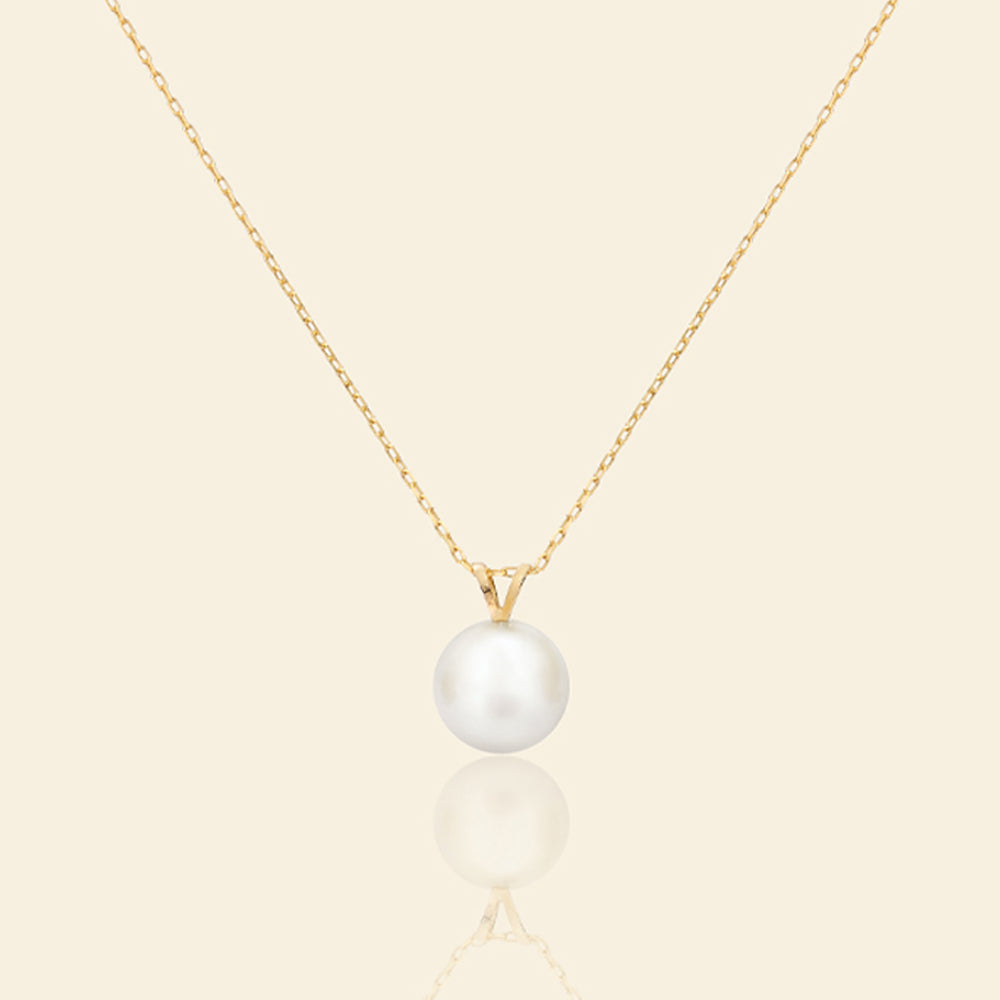 JESCOJES Lustrous AAAA Pearl V-Bale Pendant Necklace