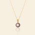 JESCOJES 18K Gold AAAA Violet Pearl Pendant Necklace