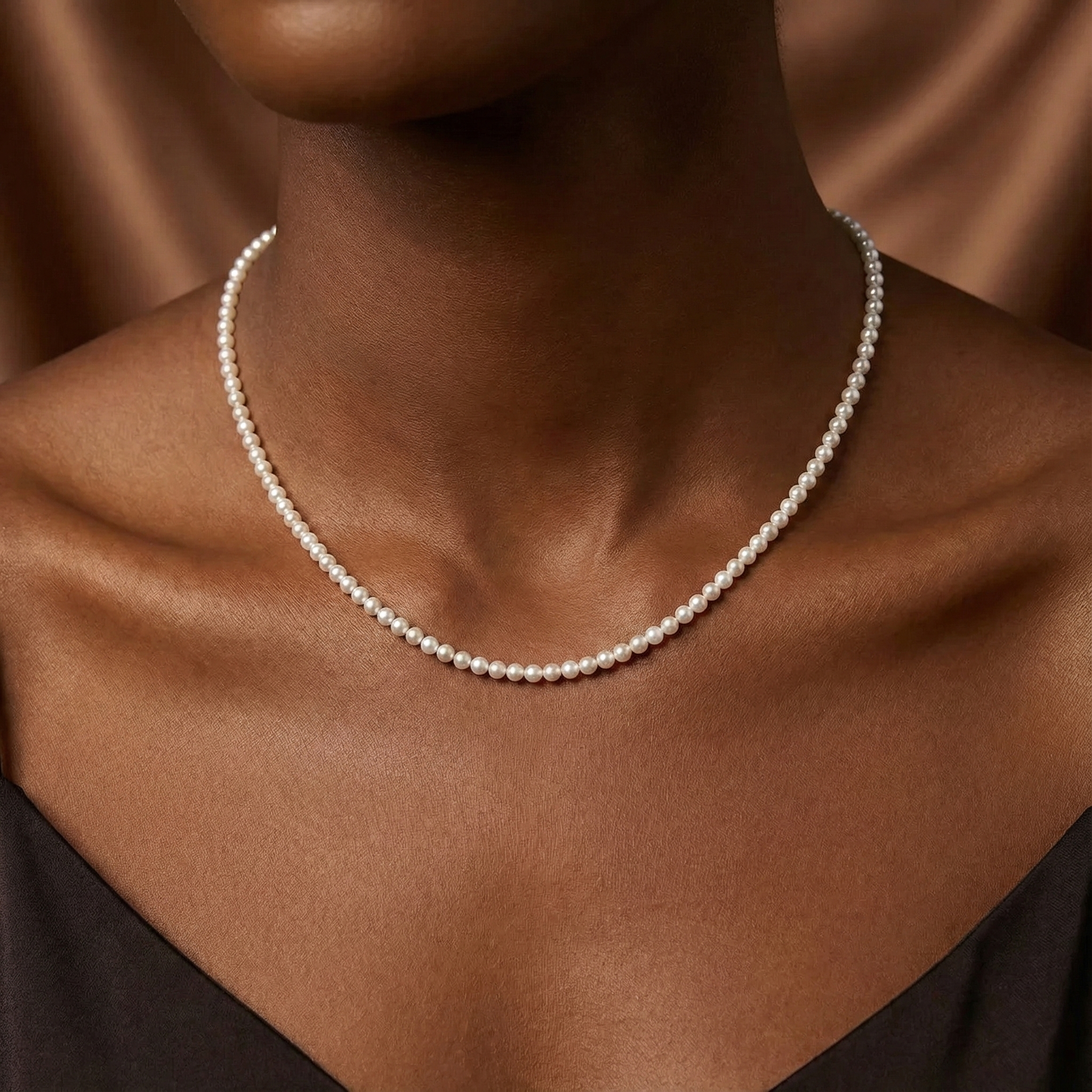 JESCOJES Noble AAAA Freshwater Pearl Strand Necklace 3.5-4mm 17"