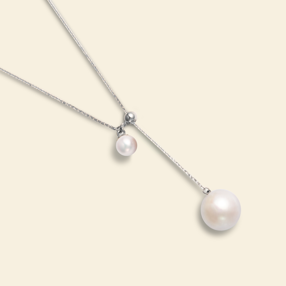 JESCOJES Charming AAAA Pearl Duo Pendant Necklace