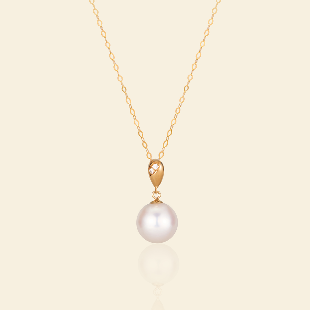 JESCOJES 18K Gold AAAA Pearl Waterdrop Pendant Necklace