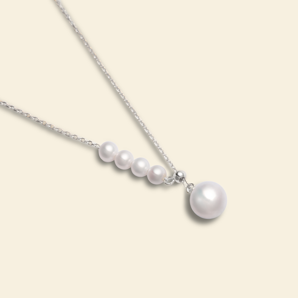 JESCOJES Luminous AAAA-Grade Pearls Pendant Necklace
