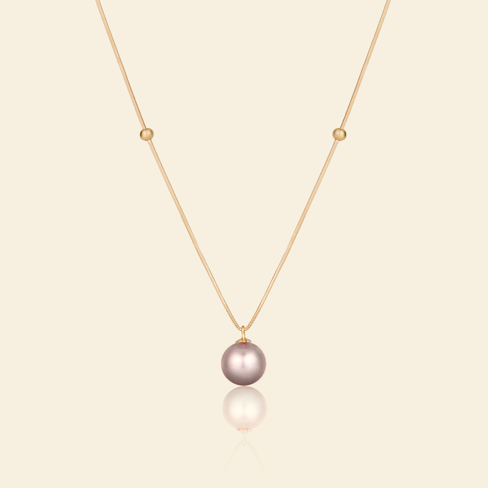JESCOJES Elegant Beauty AAAA-Grade Pearl Pendant Necklace - Violet
