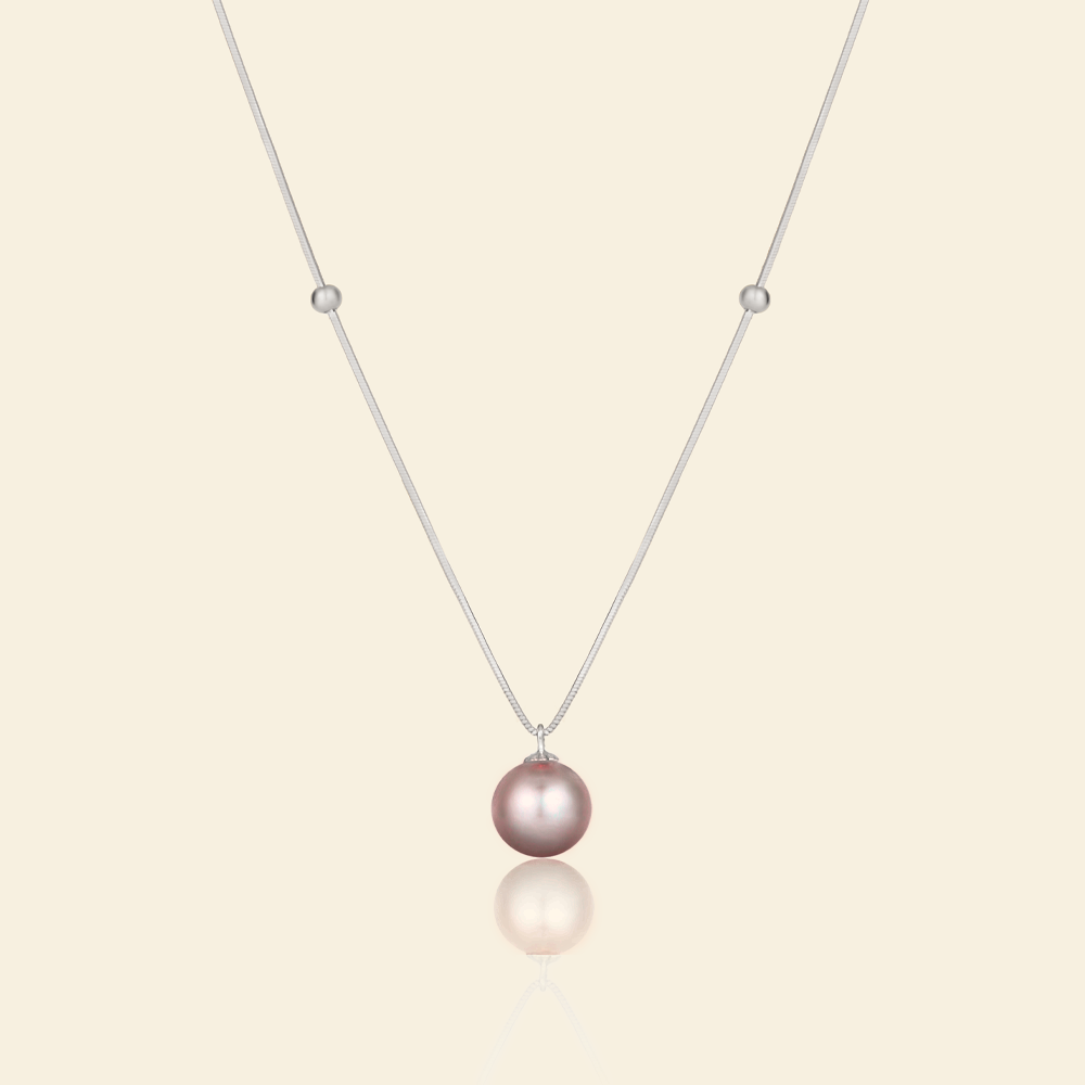 JESCOJES Elegant Beauty AAAA-Grade Pearl Pendant Necklace - Violet