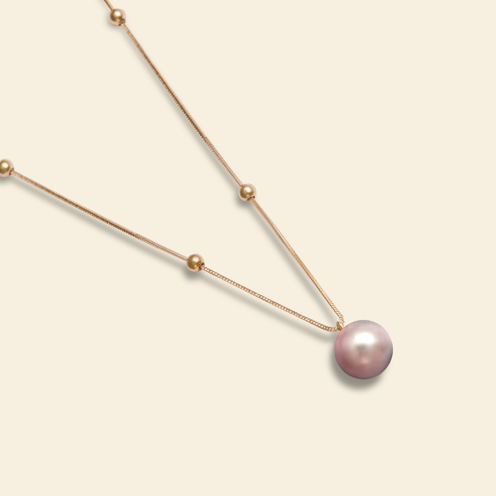 JESCOJES Elegant Beauty AAAA-Grade Pearl Pendant Necklace - Violet